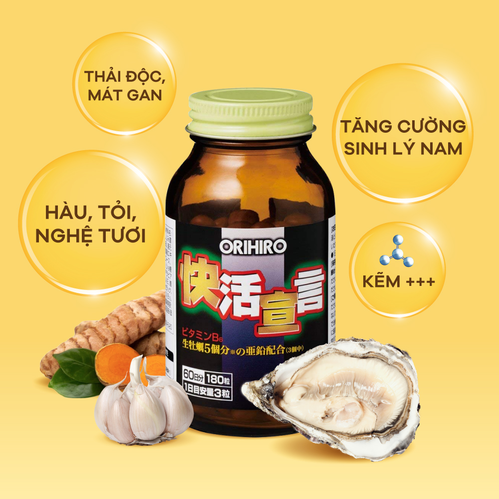 Tinh Chất Hàu Tươi - Tỏi - Nghệ Tăng Cường Sinh Lực Orihiro